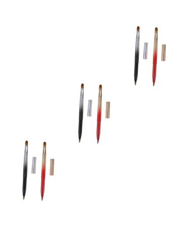 FRCOLOR 6 Pcs Portable Double Ended Lip Brush Thin Eyebrow Brush Eye Shadow Brush Versatile Cosmetic Brush Retractable Lip Brush Lip Makeup Brush Lip Gloss Make up Plastic Travel
