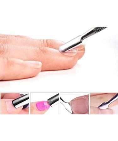 CangNingShang 3 Pcs Professional Gel Remover & Cuticle Nail Pusher Set - Double Ended Scraper & Cutter Spoon for Gel Polish Removal - Silver - Buy Online on GoSupps.com