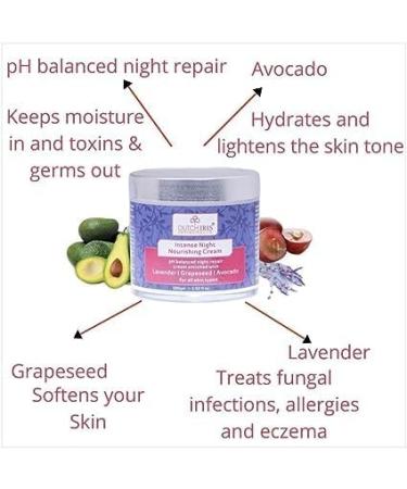 D.utch Iri s Lavender Grapeseed Avocado Night Cream 100g - Nourishing Moisturizer for All Skin Types | International Shipping - Buy Online on GoSupps.com
