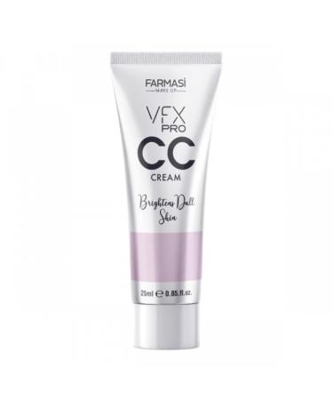 Farmasi VFX Pro CC Purple Cream 30ml/1.0fl.oz Color Correcting Cream for Dull and Yellow-Toned Skin Lightweight Hydrating Formula with Radiant Finish for Even Complexion and Smooth Makeup Base