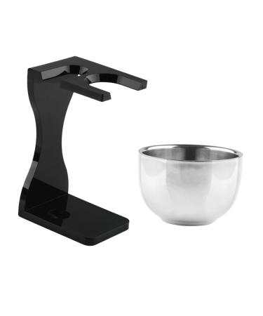 Ipetboom 2 Sets Shaving Set Shave Brush Holder Shaving Stand and Bowl Shaving Cream Shaving Brush and Bowl Shaving Cup Beard Shaving Kit Beard Razor Oil Head Foam Bowl Man Stainless Steel Acrylic