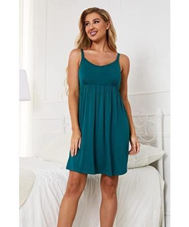 Sosolism Women's Nursing Nightdress with Padded Lace Trim - Green Maternity Dress - Buy Online on GoSupps.com