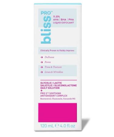 Bliss Pro AHA BHA PHA Liquid Exfoliant 4 fl oz - Fragrance-Free Moisturizing Anti-Aging Firming - International Shipping Available - Buy Online on GoSupps.com