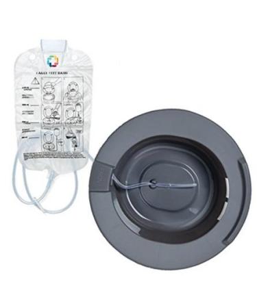Sitz Baths with Bag and Tubing  For Perineal Postpartum, Hemorrhoidal and Episiotomy Soaking Therapy - Wide seat fits over standard toilets 1