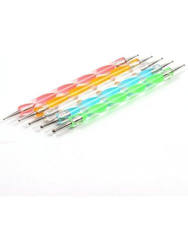 Hrhyme 5Pcs 2 Way Dotting Pen Tool Nail Art Tip Dot Paint Manicure Kit - Multicolor - Buy Online on GoSupps.com