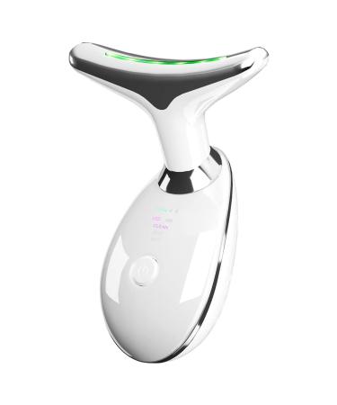 Firming Wrinkle Removal Face Massager  Double Chin Reducer Skin Care Devicer for Facial and Neck with 3 Color Modes for Lift  Relieve Fine Lines and Tightening Sagging Skin (White)