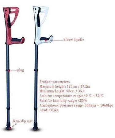 Forearm Crutches Adjustable Forearm Crutches - Lightweight Cuff Crutch - Comfortable Adjustable Wrist Handle for Men/Women with Comfortable Grip red Lightweight Arm Crutch Independence - Buy Online on GoSupps.com