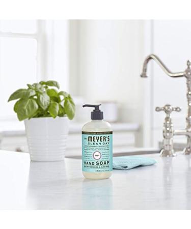 Mrs. Meyer's Basil Hand Soap 12.5 fl. oz - Pack of 6 | Biodegradable Formula with Essential Oils - Buy Online on GoSupps.com