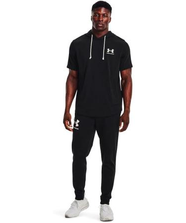 Under Armour Men's Rival Terry Short-Sleeve Hoodie - Black/Onyx White, X-Large - Buy Online on GoSupps.com