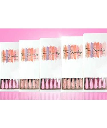 Buy TIA COSMETICS Golden Glam Nail Set - 30 Press On Nails 15 Sizes Glue & File Included | Studio Quality Fingernails - Buy Online on GoSupps.com
