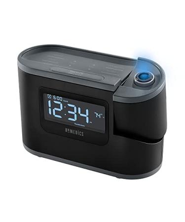Homedics White Noise Sound Machine and Alarm Clock with Time Projection, Thermometer, and Digital FM Radio. Provides 5 Different Sleep Cycles and 8 Different Soothing Sounds for Sleep
