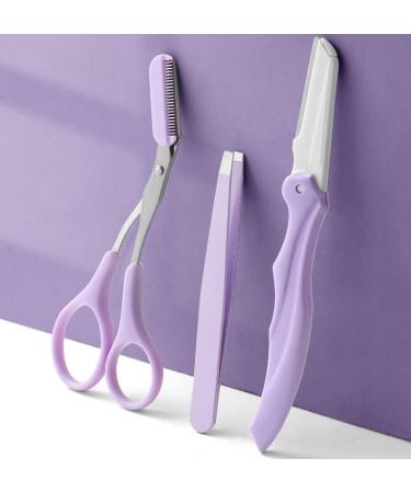 JOPOYOCO Eyebrow Trimmer Scissors with Comb Stainless Steel Eyebrow Razor Eyelash Hair Scissors Beginner Eyebrow Trimmer Set Make Up Tool - Buy Online on GoSupps.com