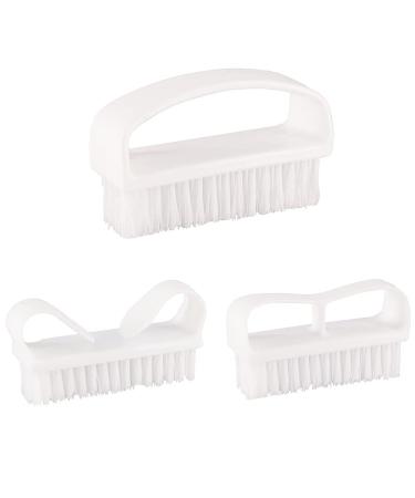 Nail Brush Fingernail Cleaning Brush Plastic Handle & Soft Bristle Scrubbing Dust Removal Nail Brushes Nail Cleaner Nail Manicure Dust Brush Ideal for Hand Toes Nail Home Garden Salon (Pack of 3)