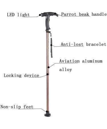 TelescopicNonSlipCrutchesCrutches MagneticTherapywithLightAluminumAlloyThickeningSeniorsCanewithLedLight BoosterCane AluminumAlloyAdjustableCrutch TrekkingPole WalkingStickf Needed - Buy Online on GoSupps.com