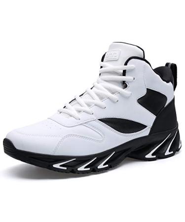 Joomra Men's Stylish Sneakers High Top Athletic-Inspired Shoes 12 2_white