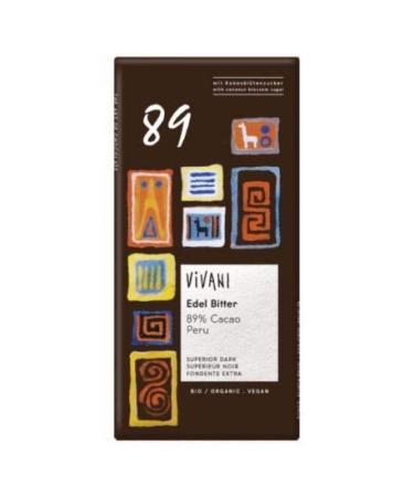 VIVANI ORGANIC CHOCOLATE | Superior Dark 89% Chocolate | 10 x 80g (FR)