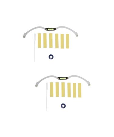 Healeved 2 pcs Professional Eyebrow Line Shaping Shaper Level Marker Premium Metal Auxiliary Tool Horizontal mediumx2pcs Silverx2pcs