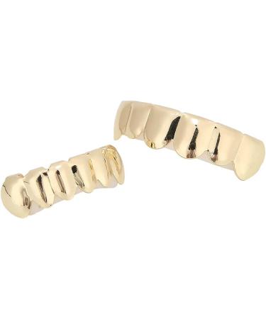 Herchr Funny Halloween Teeth - Shiny Brass Prosthesis for Parties | Unique Gold Decoration & Gift - Buy Online on GoSupps.com