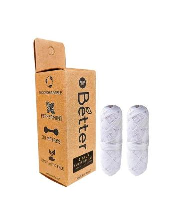 Better Eco | 100% Plastic Free Silk Floss Refills | Mint Flavour - 30m x 2 2x Refills