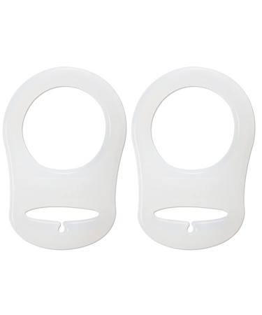 TSTFADAC Silicone-button ring 2 piece of pacifier adapter pacifier chain silicone adapter silicone baby dummy pacifier holder clip adapter ring silicone ring for pacifier for mom rings (white)