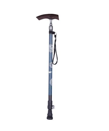 Walking Stick Telescopic Adjustable Crutch Thickening Solid Wood Handle Ultra Light Cane Blue Surprise Gift