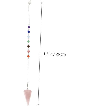 Anneome Hexagonal Cone Pendant Beads Necklace Charm Necklace Prism Crystal Taper Pendant Turquoise Window Pink 26x1.9cm - Buy Online on GoSupps.com