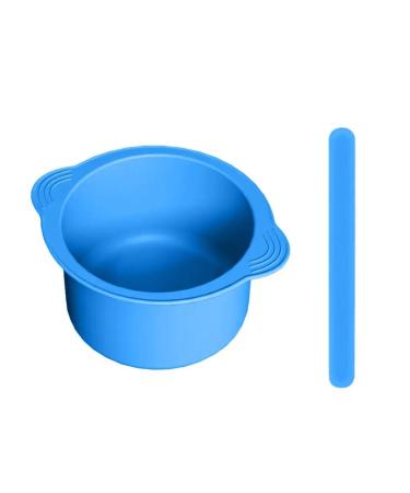 Silicone-wax heating feed silicone wax bowl for wax warmer non-stick-coated replacement L-melting heating and reusable blue Bowl + Stirring Stick