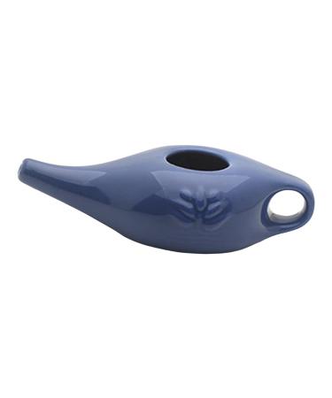 ALOEU 250Ml Ceramic Neti Pot Nose Cleaning Pot Durable Leakproof Spout Pot for Nasal Rinsing Nose Washing Men and Women Blue