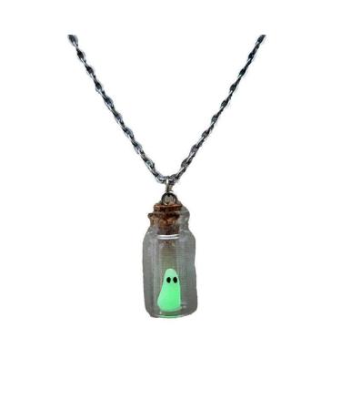 Nagoyuki 1 PCS Glow in the Dark Adopt A Ghost Necklace Cute Halloween Jewellery Pet Ghost