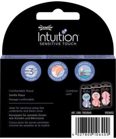 Wilkinson Sword Intuition Sensitive Touch Blister Loading Heads x4 - Women's Razor Refill Pack Compatible with Intuition Complete Razor - Buy Online on GoSupps.com