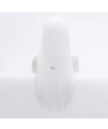 Buy SHIYID White Long Synthetic Lace Front Wig | Heat Resistant Silky Straight Wig for Women - International Shipping Available - Buy Online on GoSupps.com