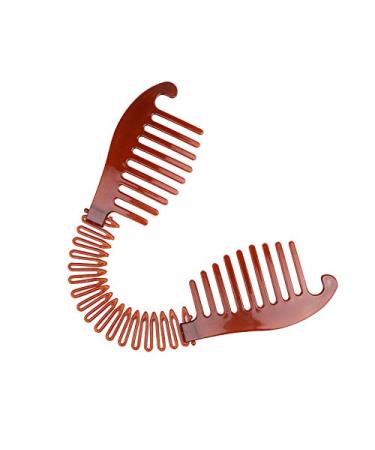 2pcs Black & Coffee Flexible Banana Clip Ponytail Holder Hair Comb Set - Buy Online on GoSupps.com