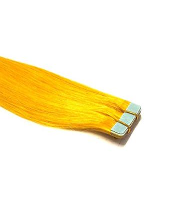 Tape In/On 100% Human Hair Remy Hair Extensions Hair Extension 2.5g / Weft (50cm - 10 Wefts - Yellow)