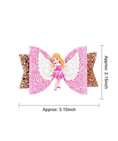 Colorful Princess Glitter Hair Bows Set - 8pcs Girls Hair Accessories - Buy Online on GoSupps.com