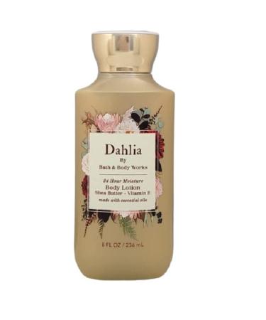 Bath and Body Works Full Size Body Care New Fall 2020 Scent - Dahlia - 24 HR Moisture Body Lotion with Essential Oils - 8 fl oz 8 Fl Oz (Pack of 1)