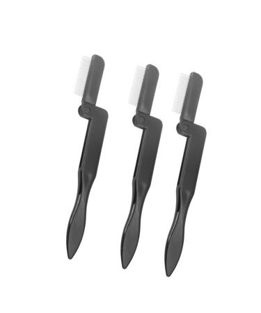 Lurrose 3st eyelash comb folding tools for shaping the eyelashes eyelash-up-up brush make-up brow-up brush brush for trimming the eyebrow woman beauty ridge rustproof steel multi-purpose