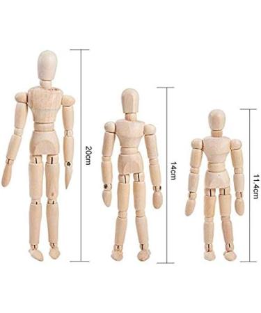 WANDIC Wooden Manikin Blockhead 4 Pcs - Medium Size Wood Artist Figure Doll Model for Sketch Charcoal and Desk Decoration - Buy Online on GoSupps.com
