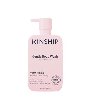 Kinship Gentle Moisturizing Body Wash for Sensitive Skin | Eczema Relief & Hydration for Dry Skin | Vanilla Body Soap 13 oz