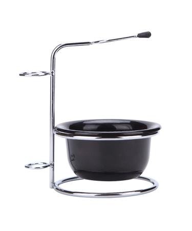 Luzen stainless steel shaving bowl and brushstand professional 2 in 1 shaving stand bowl shaver brush brackets keeper care tool shaving kit for men