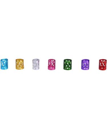 Hair braid tube dreadlocks beads aluminium cuffs mixed multi colours hair tube decoration filigree tube decoration filigree (red purple green blue gold silver rose red) (rose red) - Buy Online on GoSupps.com