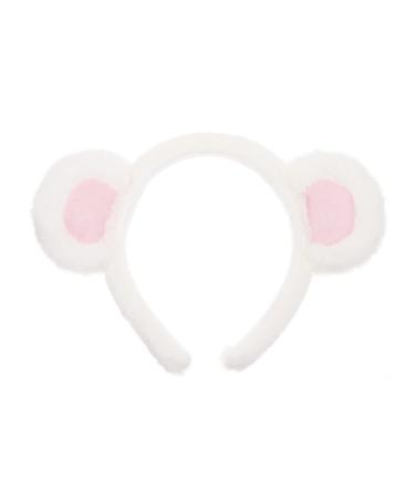 SOLUSTRE Bear Ears Headband Cloth Bear Face Wash Headband Adorable Head Wear for Women and Kids  White As Shown 1