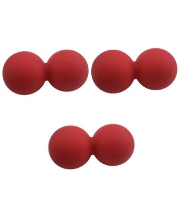 Frcolor 3st peanut-lacrosse Fitness Plantar fasciitis-massage peanut massage silicone gag massage ball peanut-yoga roller peanut ball whole body massage ball scroll wheel red