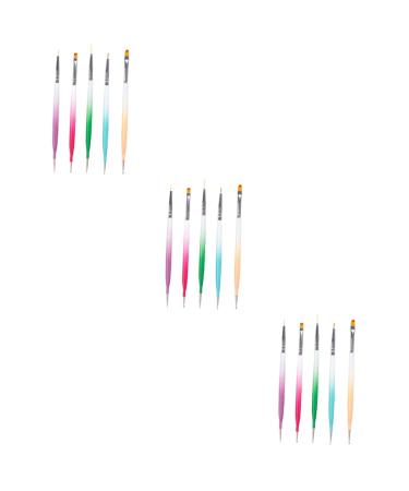 Healeved 3 Sets Nail Pen Nail Art Diy Tool Portable Nail Dotting Pen Nails Brush Pen Nail Art Brushes Nail Art Liner Brush Polymer Clay Charms for Nails Nail Tools Abs Manicure Painting Pen