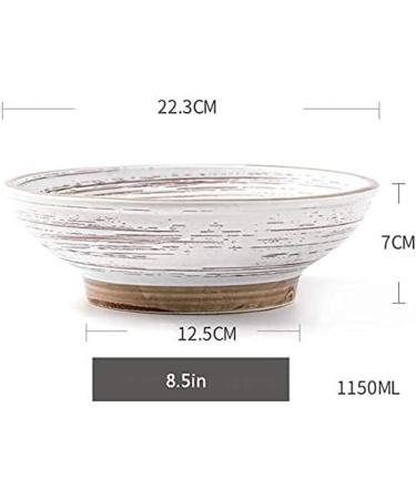 White Home Pasta Bowl 8.7in Large Ceramic Brown Edge Bowl Hotel Tableware Soup Bowl After-Dinner Fruit Salad Bowl for Catering and Home Kitchenware 22.3*12.5*7CM White - Buy Online on GoSupps.com