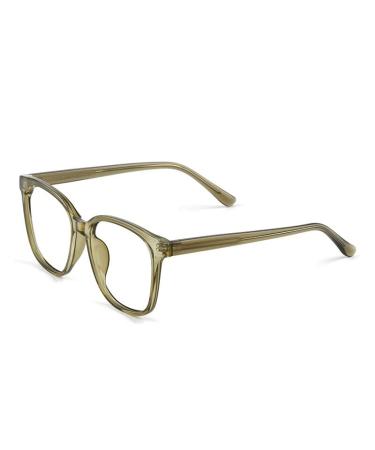Newada 2023 Reading glasses women men oversized HD blue light-blocking computer reader glare-free large flat light mirror (color: green size: +0.50)