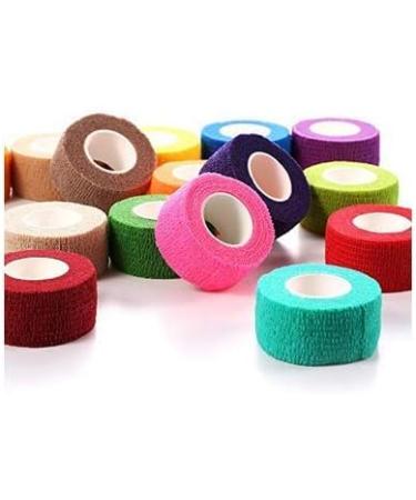 VNDEFUL 6 Rolls Self-Adherent Pressure Wrap Bandage Rolls - 1Inch X 5Yards for Sports Injuries - Wrist and Ankle Support (Random Color) - Buy Online on GoSupps.com