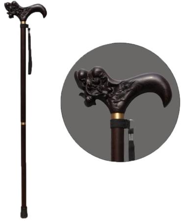 Wooden Walking Stick Solid Cane Wooden Cane Elderly Walking Stick Detachable Portable Solid Wood Crutches Faucets Long Handles Crutches Walkers Black