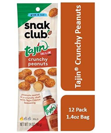 Snak Club Tajin Chili & Lime Seasoned Crunchy Peanuts - 12 Pack of 1.4oz Bags - Buy Online on GoSupps.com