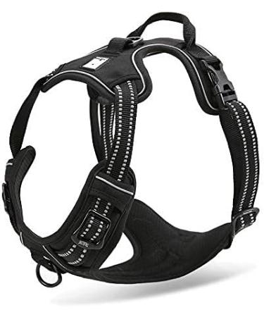 Winhyepet Truelove Dog Harness | No-Sweater Reflective | Adjustable Pet Dishes w/ Clips | Control Handle for All Dog Sizes | TLH5651 S Black - Buy Online on GoSupps.com