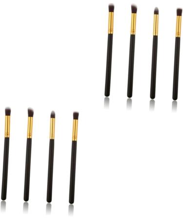 Healeved 8 Pcs Eye Make-up Brush Kit Eyeshadow Brushes Professional Eyebrow Brushes Highlighter Brushes mediumx2pcs Black+goldx2pcs - Buy Online on GoSupps.com